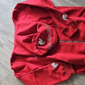 Aim For The Stars Red Hoodie Zip Up. Reality Size Xl Youth. A great start for a